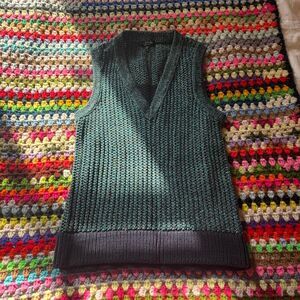 Rag & Bone Women’s Knit Sweater Vest, Green & Blue, Small